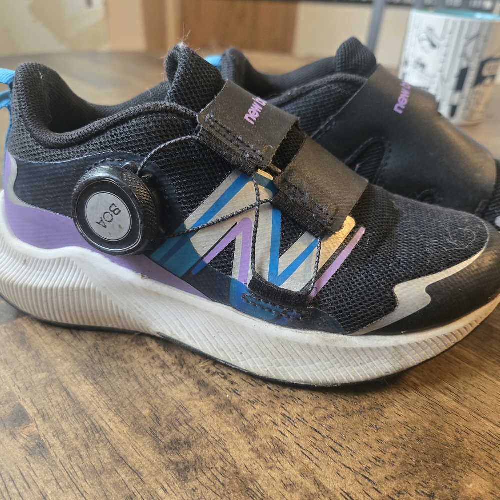 New Balance Kids Black and Purple Sneakers